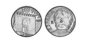10 Peseta Regno di Spagna (1976 - ) Rame/Nichel Lucio Anneo Seneca (4 BC – AD 65)