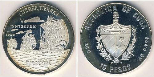 10 Peso Cuba (1898 - ) Argento 