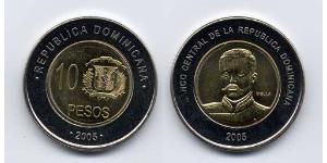 10 Peso 多明尼加 Bimetal 