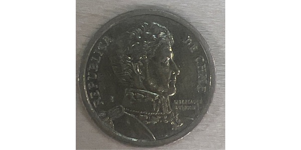 10 Peso Chile Brass 