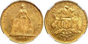 10 Peso Chile Gold 