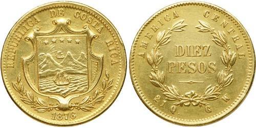 10 Peso Costa Rica (1821 - ) Gold 