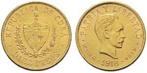 10 Peso Kuba Gold Jose Julian Marti Perez (1853 - 1895) 
