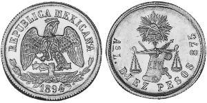 10 Peso United Mexican States (1867 - ) Gold 