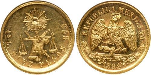 10 Peso United Mexican States (1867 - ) Gold 
