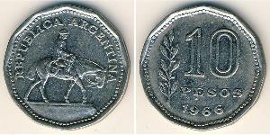 10 Peso República Argentina (1861 - ) Níquel/Cobre 