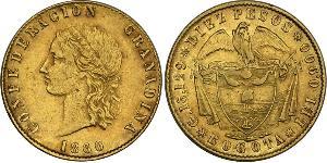 10 Peso Confederación Granadina (1858 - 1863) Oro 