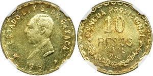 10 Peso México (1867 - ) Oro Benito Juárez