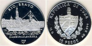 10 Peso Cuba (1898 - ) Plata 