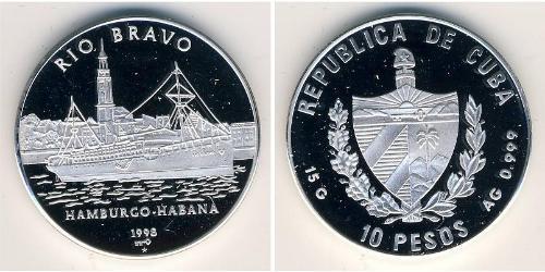 10 Peso Cuba (1898 - ) Plata 