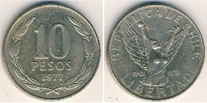10 Peso Cile Rame/Nichel 
