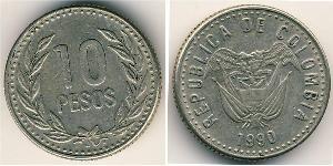 10 Peso Colombia (1886 - ) Rame/Nichel 