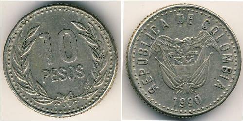 10 Peso Colombia (1886 - ) Rame/Nichel 