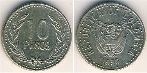 10 Peso Colombia (1886 - ) Rame/Zinco/Nichel 