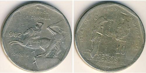 10 Peso Colombia (1886 - ) Rame/Zinco/Nichel 