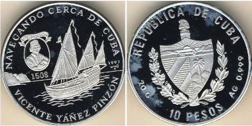 10 Peso Cuba (1898 - ) Silver 