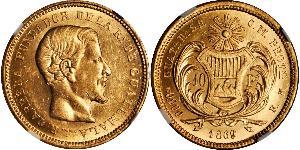 10 Peso 危地马拉 金 何塞·拉斐尔·卡雷拉·图尔西奥斯 (1814 - 1865)