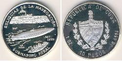 10 Peso Cuba (1898 - ) 銀 