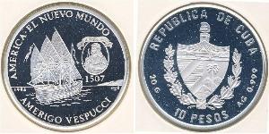 10 Peso Cuba (1898 - ) 銀 