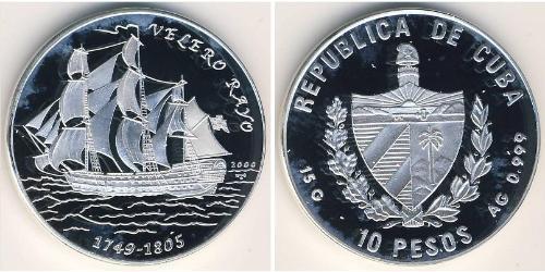 10 Peso Cuba (1898 - ) 銀 