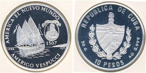 10 Peso Cuba (1898 - ) 銀 