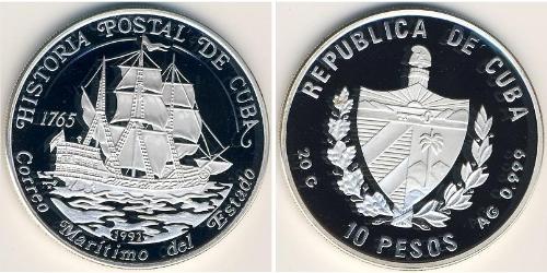 10 Peso Cuba (1898 - ) 銀 
