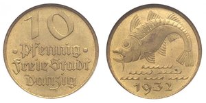 10 Pfennig Gdansk (1454-1793) Aluminio/Bronce 