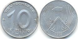 10 Pfennig Deutsche Demokratische Republik (1949-1990) Aluminium 