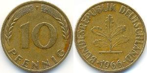 10 Pfennig Geschichte der Bundesrepublik Deutschland (1949-1990) Messing/Stahl 
