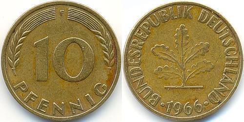 10 Pfennig Germania Ovest (1949-1990) Ottone/Acciaio 