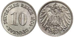 10 Pfennig Germania Rame/Nichel 