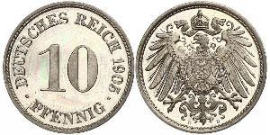 10 Pfennig Germania Rame/Nichel 