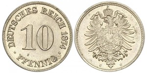 10 Pfennig Germania Rame/Nichel 