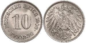 10 Pfennig Germania Rame/Nichel 