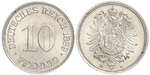 10 Pfennig Germania Rame/Nichel 
