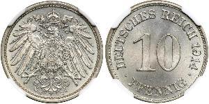 10 Pfennig Germania Rame/Nichel 