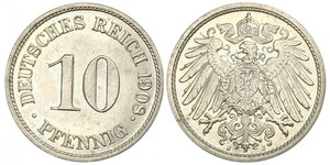 10 Pfennig Germania Rame/Nichel 