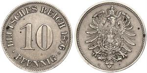 10 Pfennig Germania Rame/Nichel 