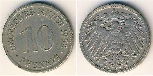 10 Pfennig Germania Rame/Nichel 