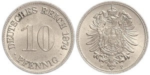 10 Pfennig Germania Rame/Nichel 