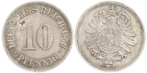 10 Pfennig Germania Rame/Nichel 