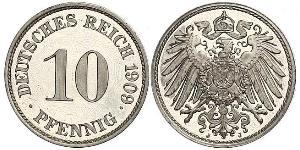 10 Pfennig Germania Rame/Nichel 