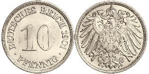 10 Pfennig Germania Rame/Nichel 