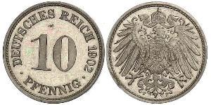 10 Pfennig Germania Rame/Nichel 