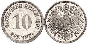 10 Pfennig Germania Rame/Nichel 