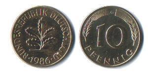 10 Pfennig 西德 (1949 - 1990) Steel/黃銅 