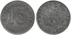 10 Pfennig Alemania nazi (1933-1945) Zinc 