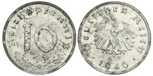 10 Pfennig Alemania nazi (1933-1945) Zinc 