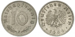 10 Pfennig Nazi Germany (1933-1945) Zinc 