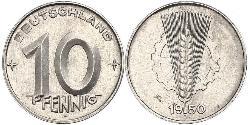 10 Pfennig 東德 (1949 - 1990) 铝 